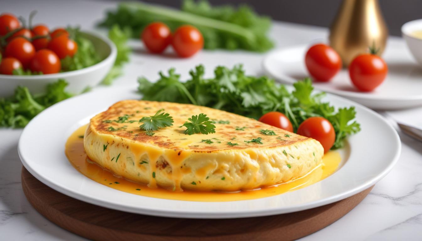 Lezzetli Eritilmiş Peynirli Omelet