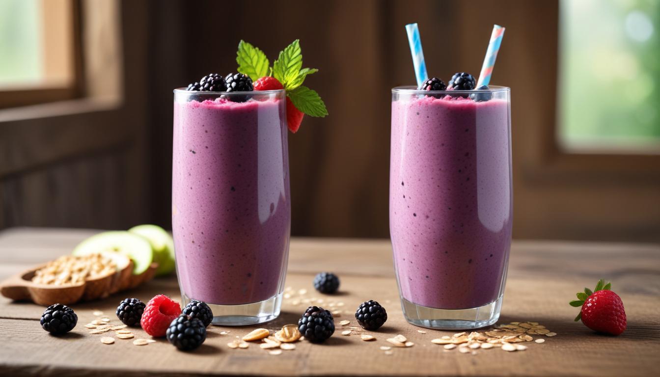 Yaban Mersini ve Böğürtlenli Yulaf Ezmesi Smoothie Tarifi