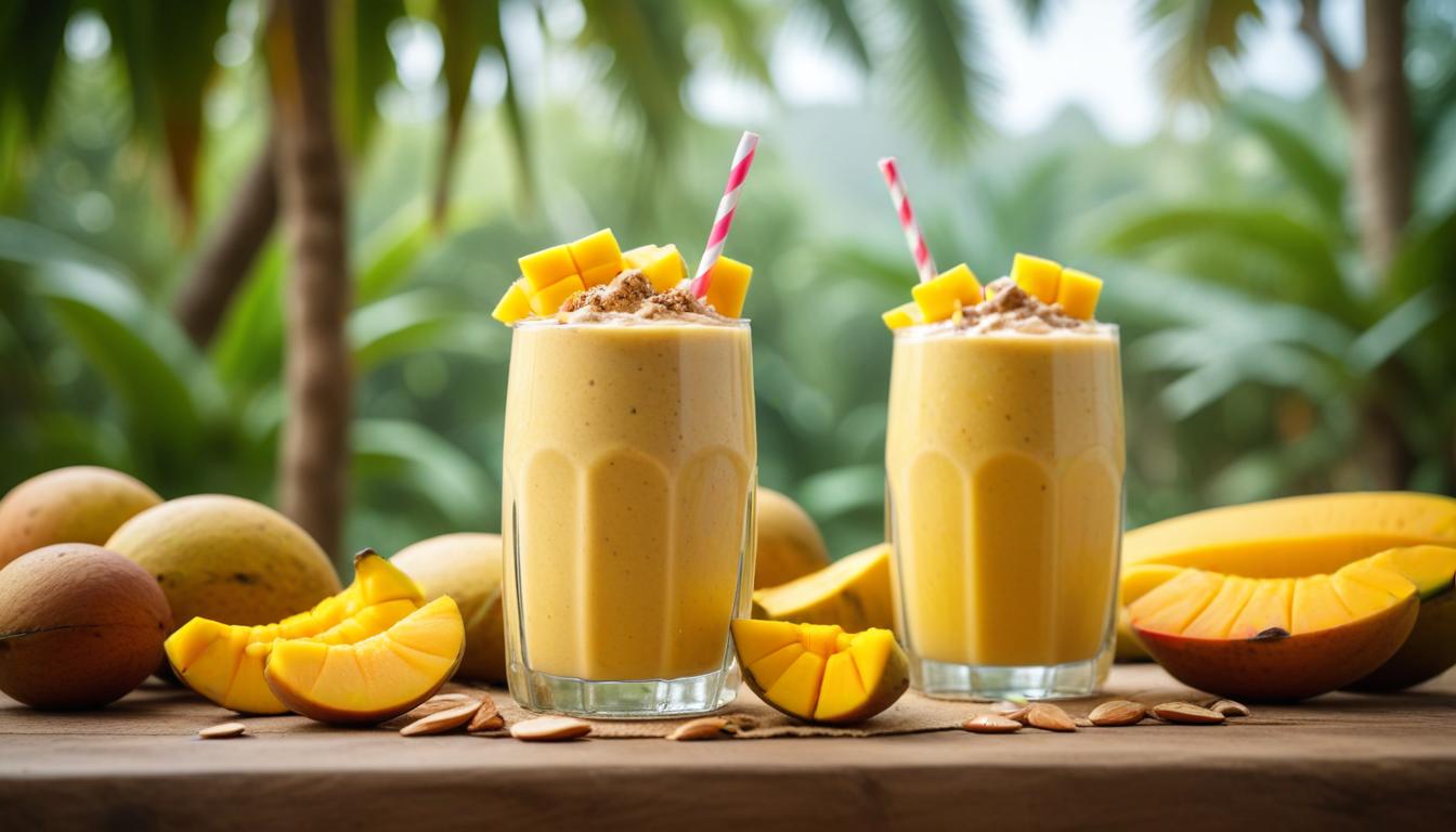 Potasyum Zengini Muz, Mango ve Badem Ezmesi Smoothie