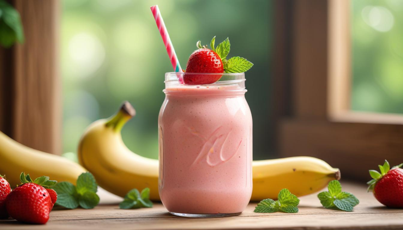 Enerji Dolu Çilekli ve Muzlu Smoothie