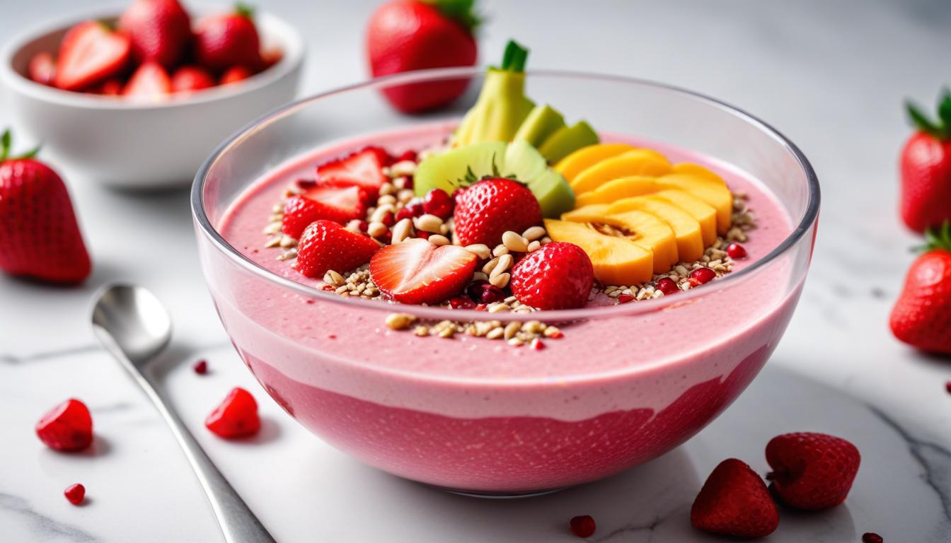 Kolajen Dolu Nar ve Çilek Smoothie