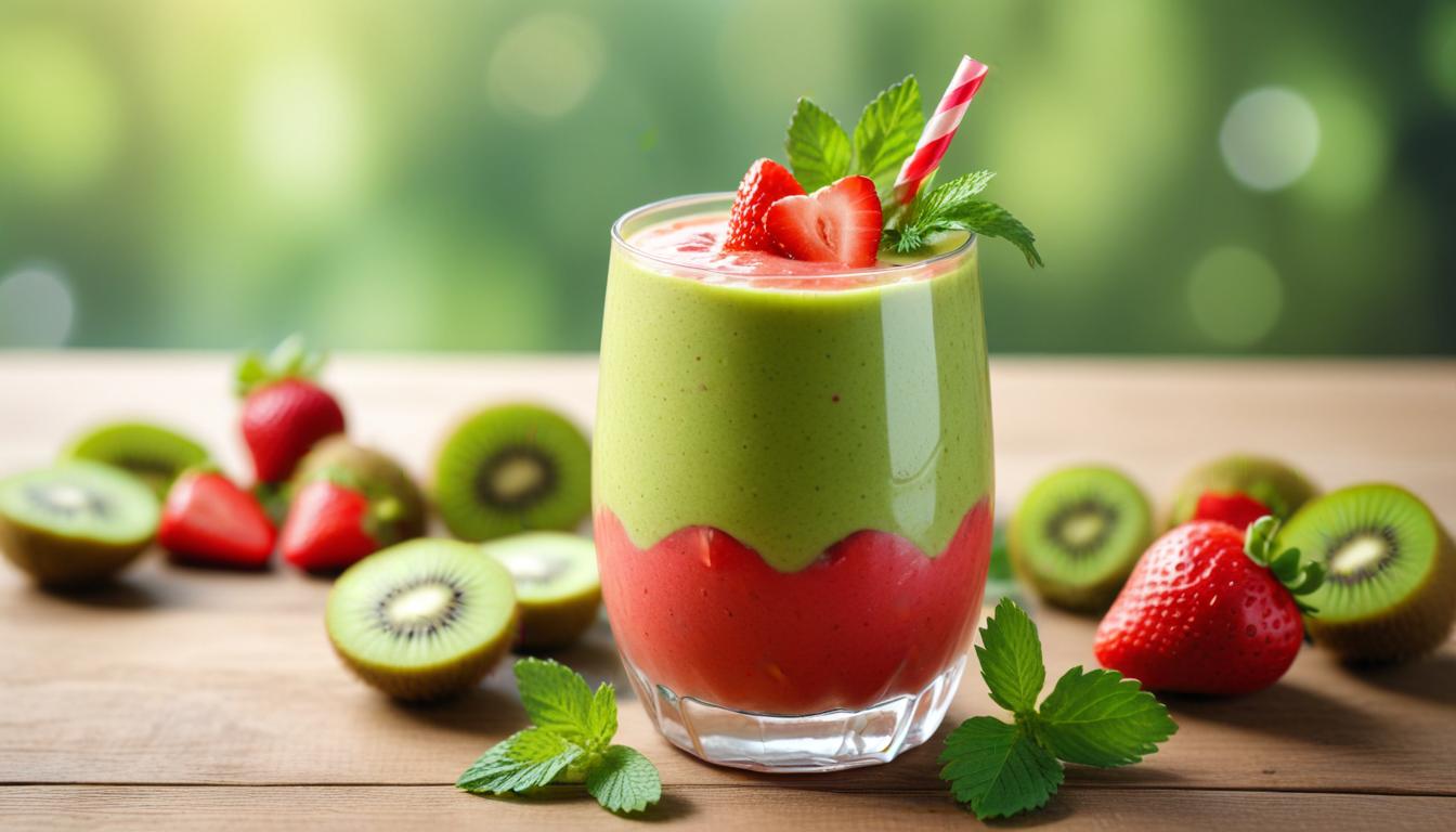 C Vitamini Bombası: Çilekli Kivili Ferahlatıcı Smoothie