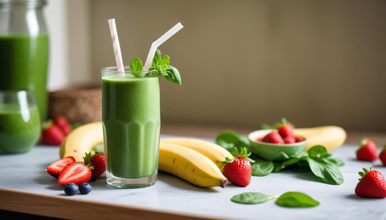 Taze Meyve ve Ispanaklı Enerji Smoothie