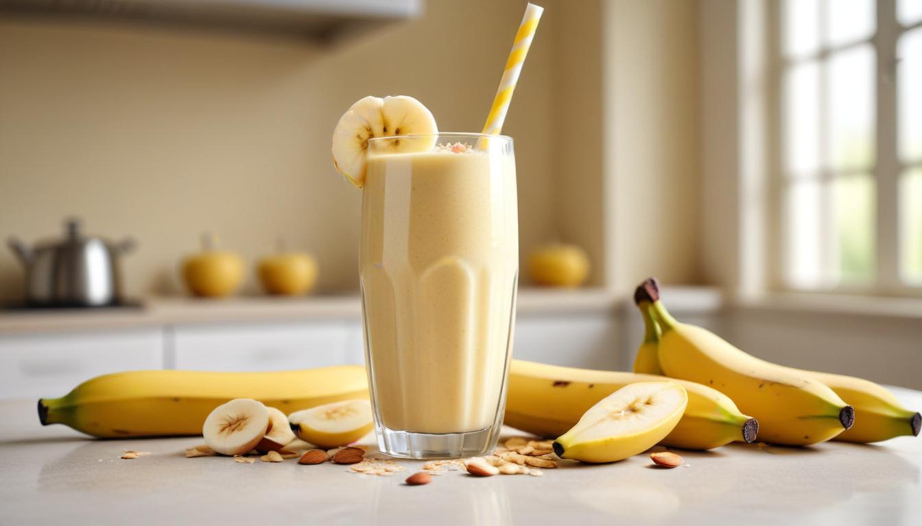 Kremalı Muz ve Badem Smoothie: Enerji Dolu Bir Lezzet