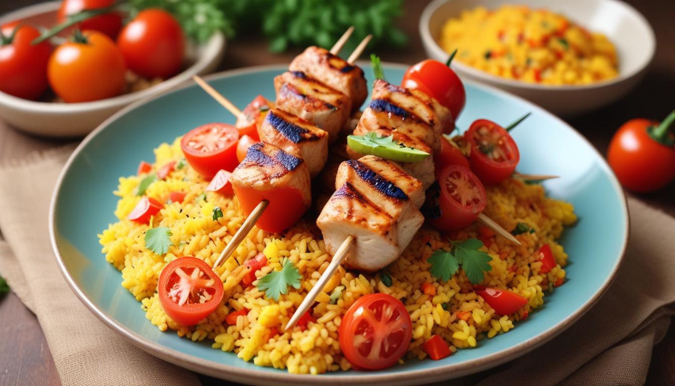 Doyurucu Bulgur Pilavı ile Sağlıklı Tavuk Şiş Tarifi
