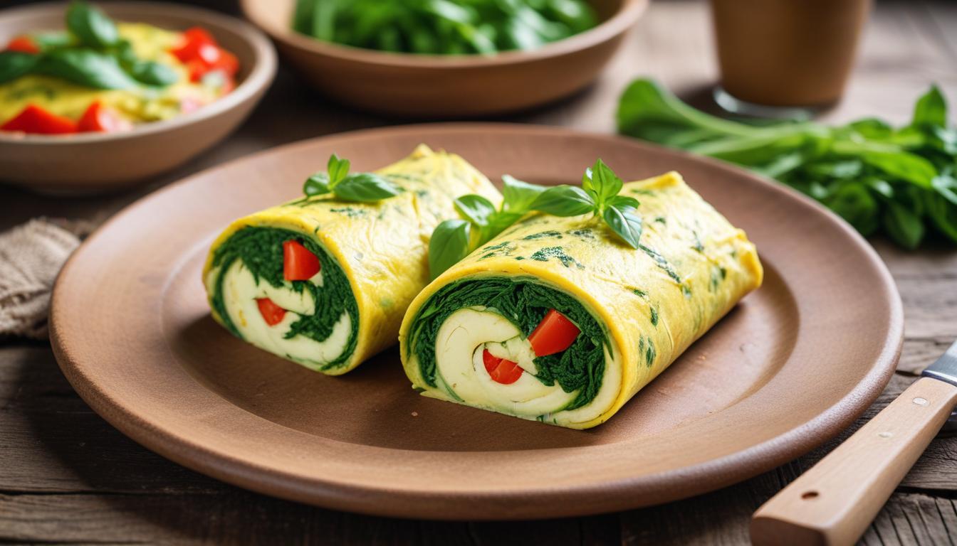 Yeşil Sebzeli Protein Bombası Omlet Rulosu